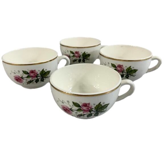 Vintage Hall Superior Quality Heather Rose Teacups Set of 4 - Picture 1 of 13
